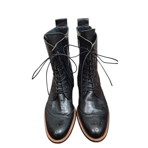 DuoBoots UK Men’s EU 43 Black Leather Brogue Lace Up Ankle Boots main image 14